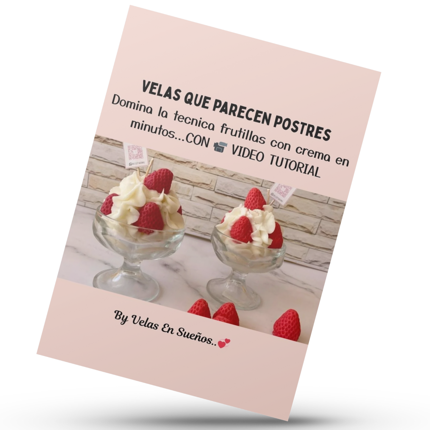 Velas que parecen 🍨postres: Domina la tecnica 🍓frutillas con crema en minutos.